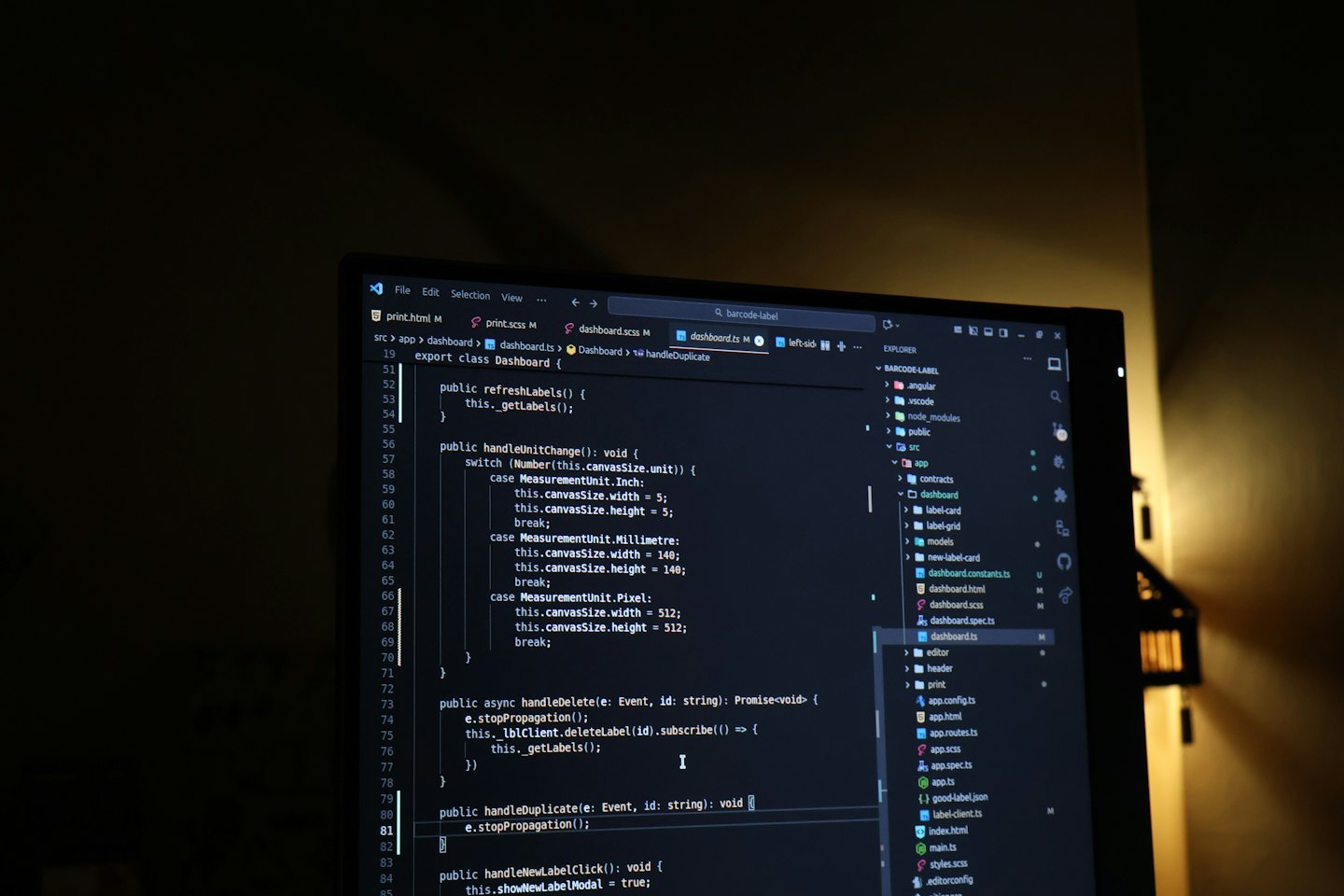 Computer monitor displaying lines of programming code.